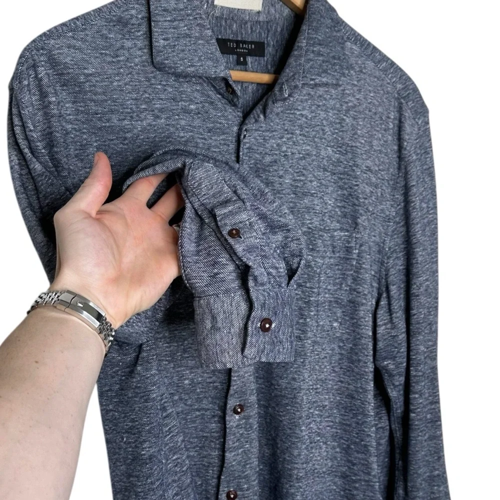 Ted Baker Linen Button Down Shirt - Picture 4 of 7